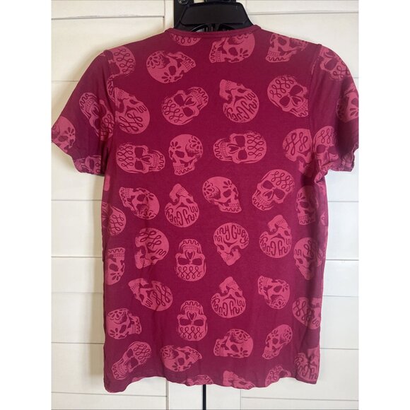 Ay Guey Shirt Women’s/Junior Metallic Skull design Shirt Top Blouse Size XS - Picture 3 of 7